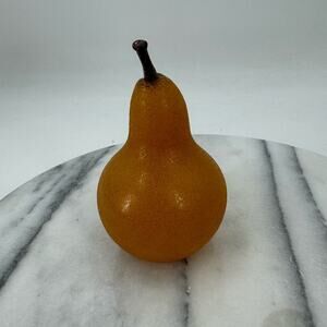 Signed handmade blown glass pear